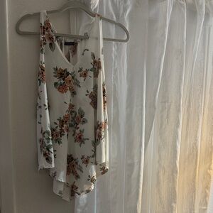 First Love Floral Tank Top - White and Brown